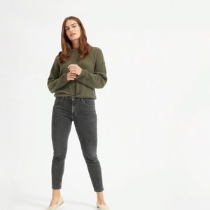 Everlane Mid Rise Ankle Skinny Jeans Washed Black